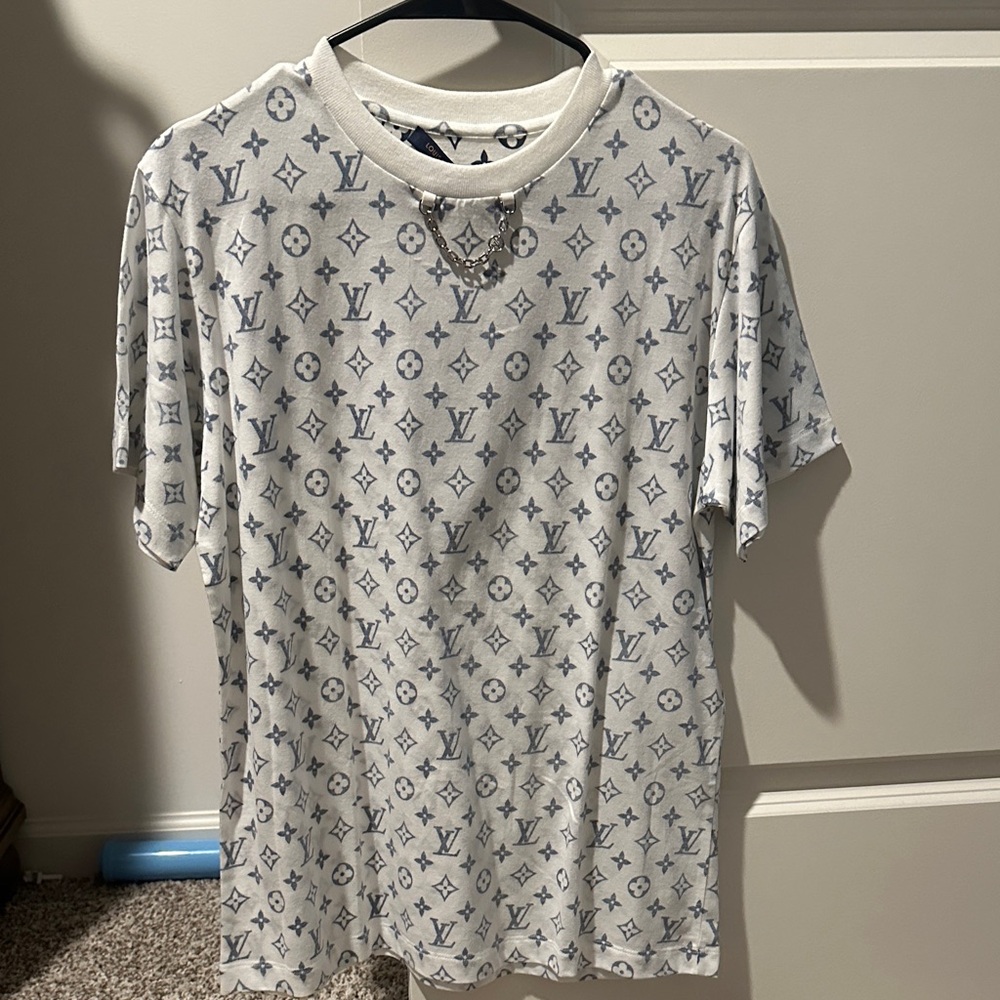 Louis Vuitton White and Blue Monogram Women’s Tee